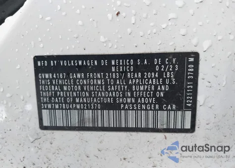 2023 Volkswagen Jetta 1.5T Se z USA, uszkodzony, nr VIN 3VW7M7BU4PM021370